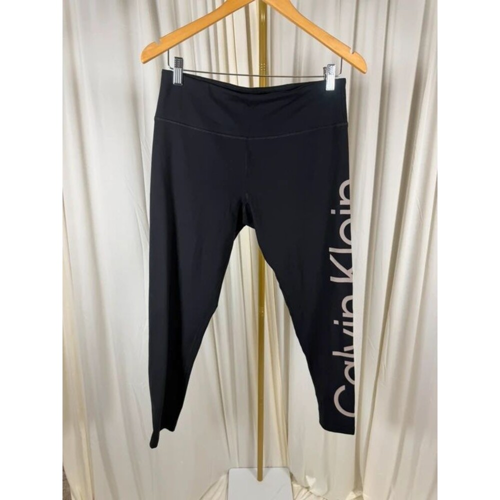 Calvin Klein Performance High Rise Black Core Graphic Logo Leggings Large NWOT